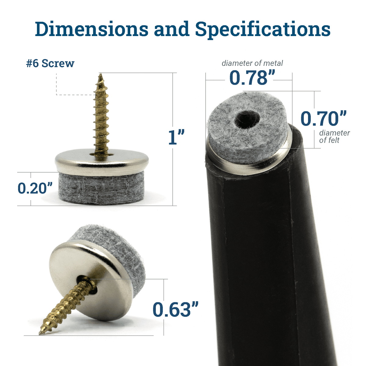 Screw - On Furniture Felt Pads -  - Picture Hang Solutions