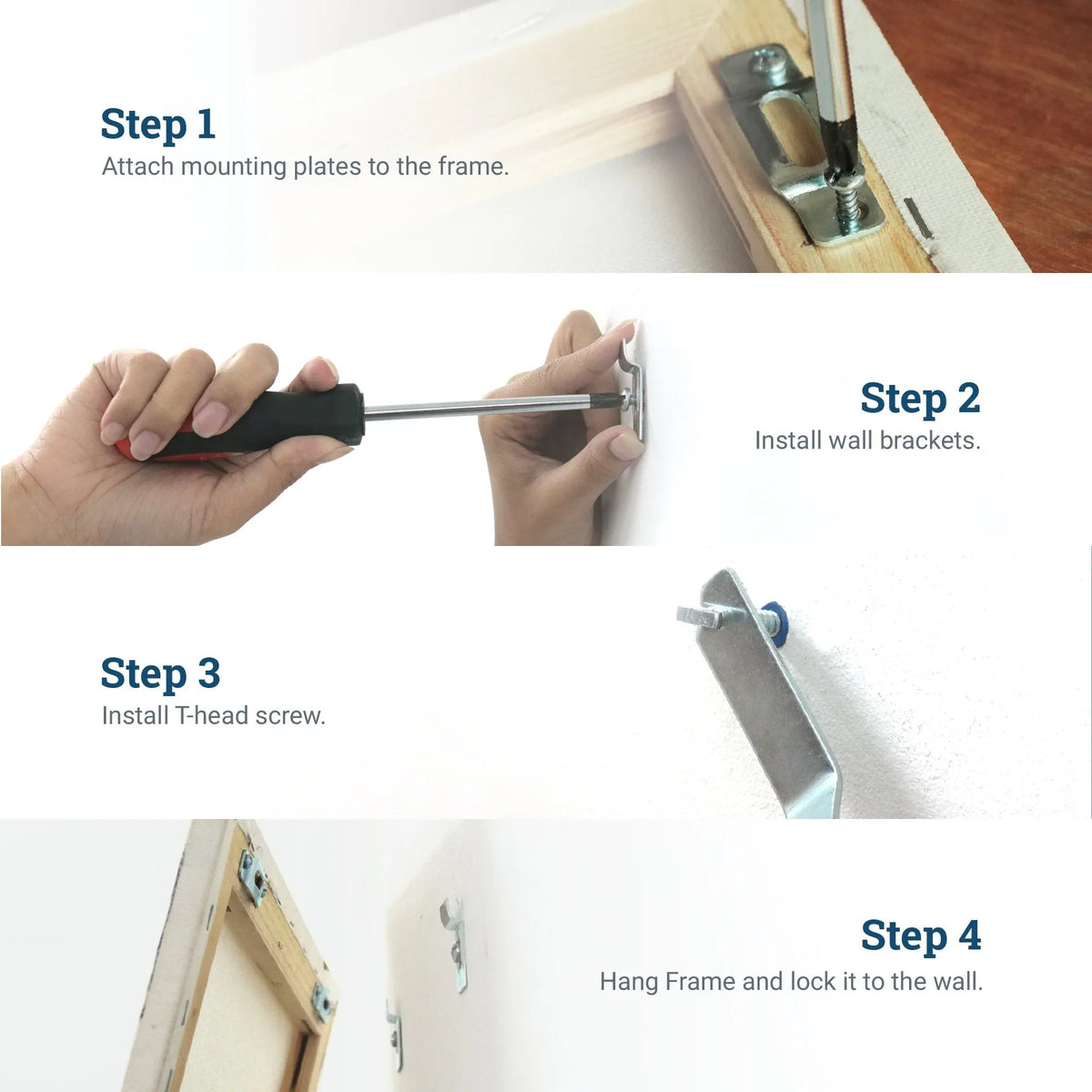 Secure Frame To Wall Security Kit Lock-In Wood Frame | Picture Hang Solutions