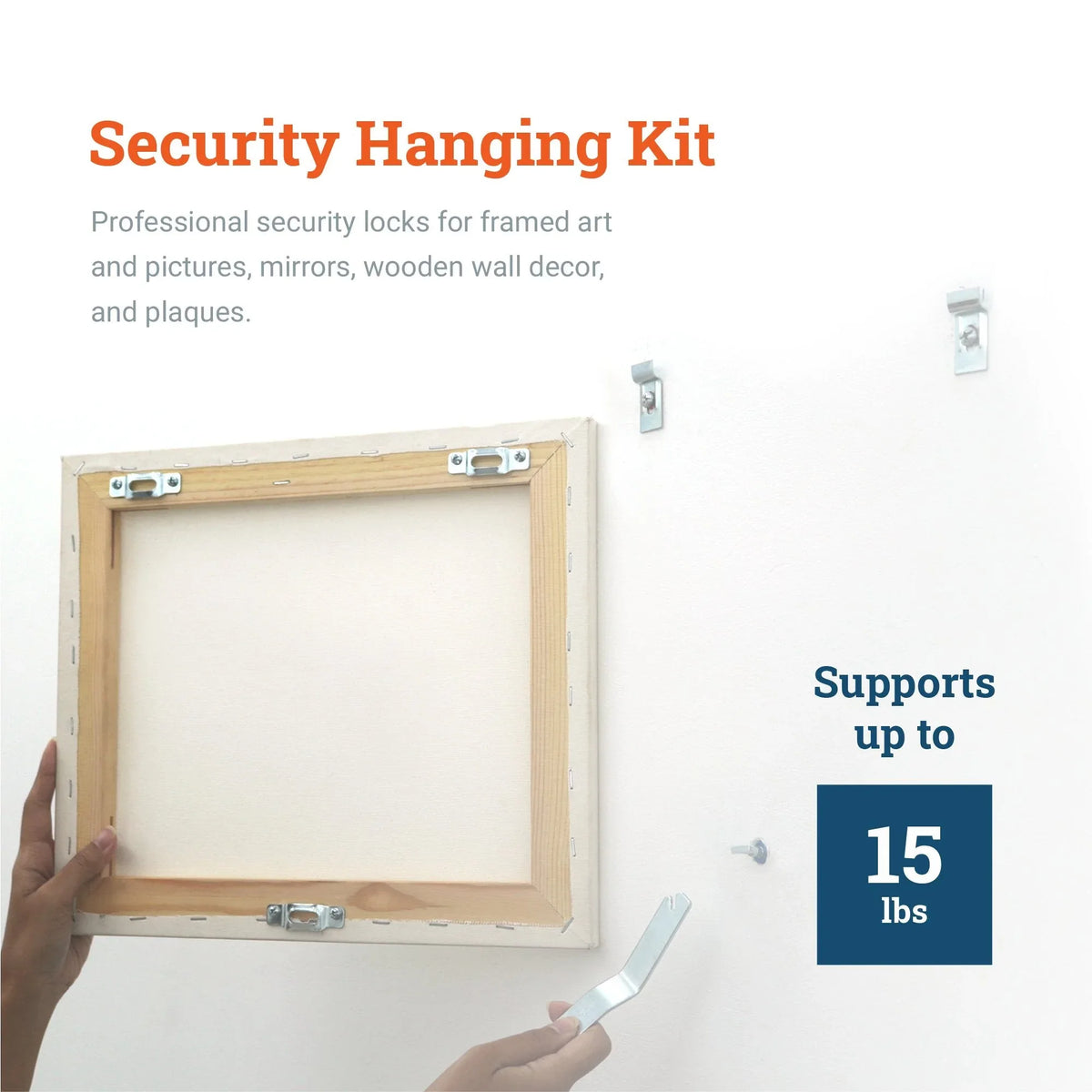 Secure Frame To Wall Lock-In Security Hangers - Security Kit For 24-Inch Wood Frames ...