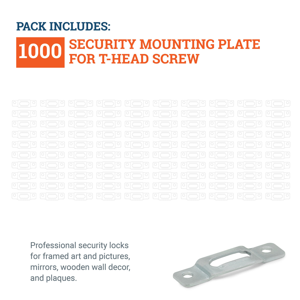 Security Mounting Plate for T-Head Screw - 1000 Pack ($0.13