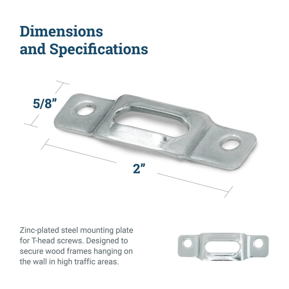 Security Mounting Plate for T - Head Screw - S-SEC-14X - Picture Hang Solutions