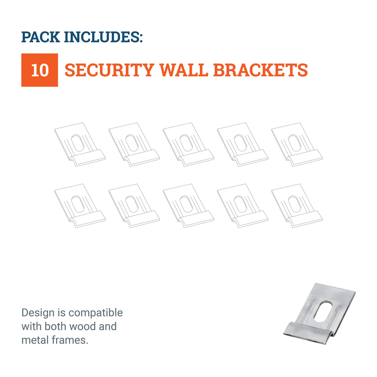 Security Wall Bracket - 10 Pack ($0.34 Each)