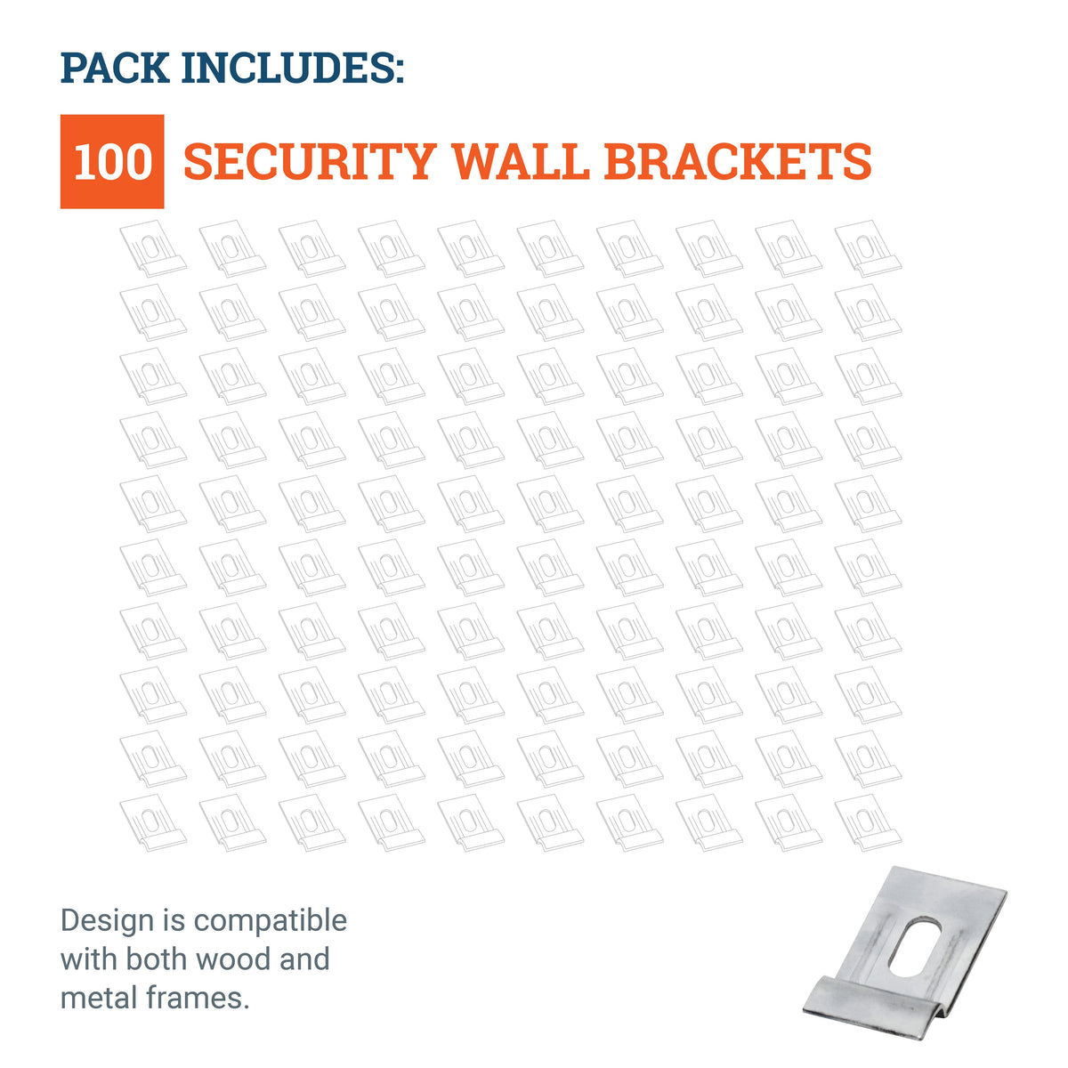 Security Wall Bracket - 100 Pack ($0.17 Each)