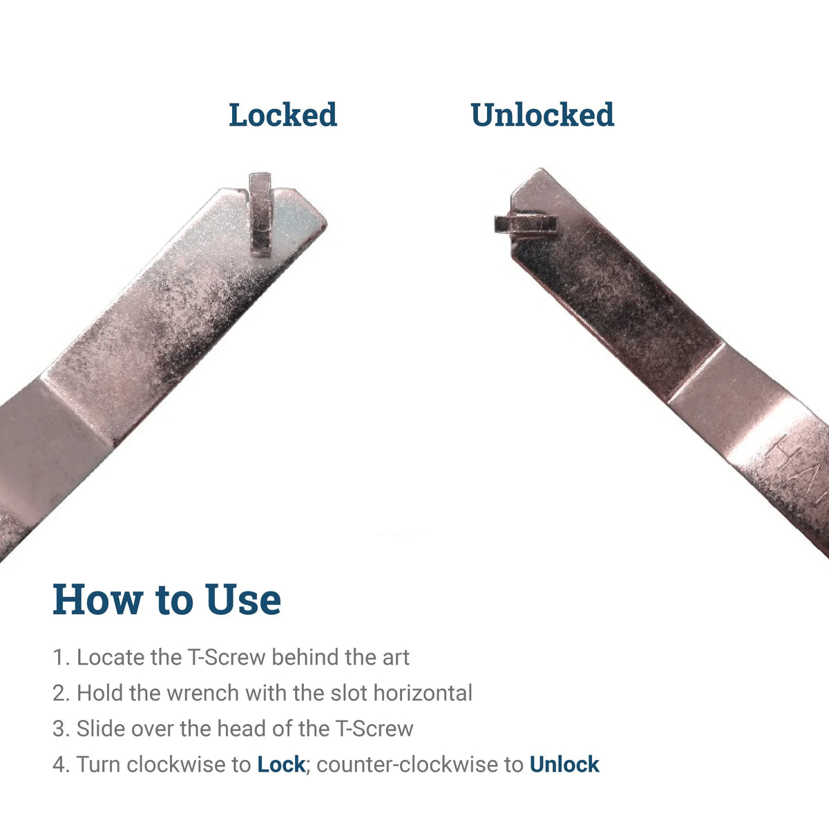 Security Wrench for T - Head Screw - Long - S-SEC-4L - Picture Hang Solutions