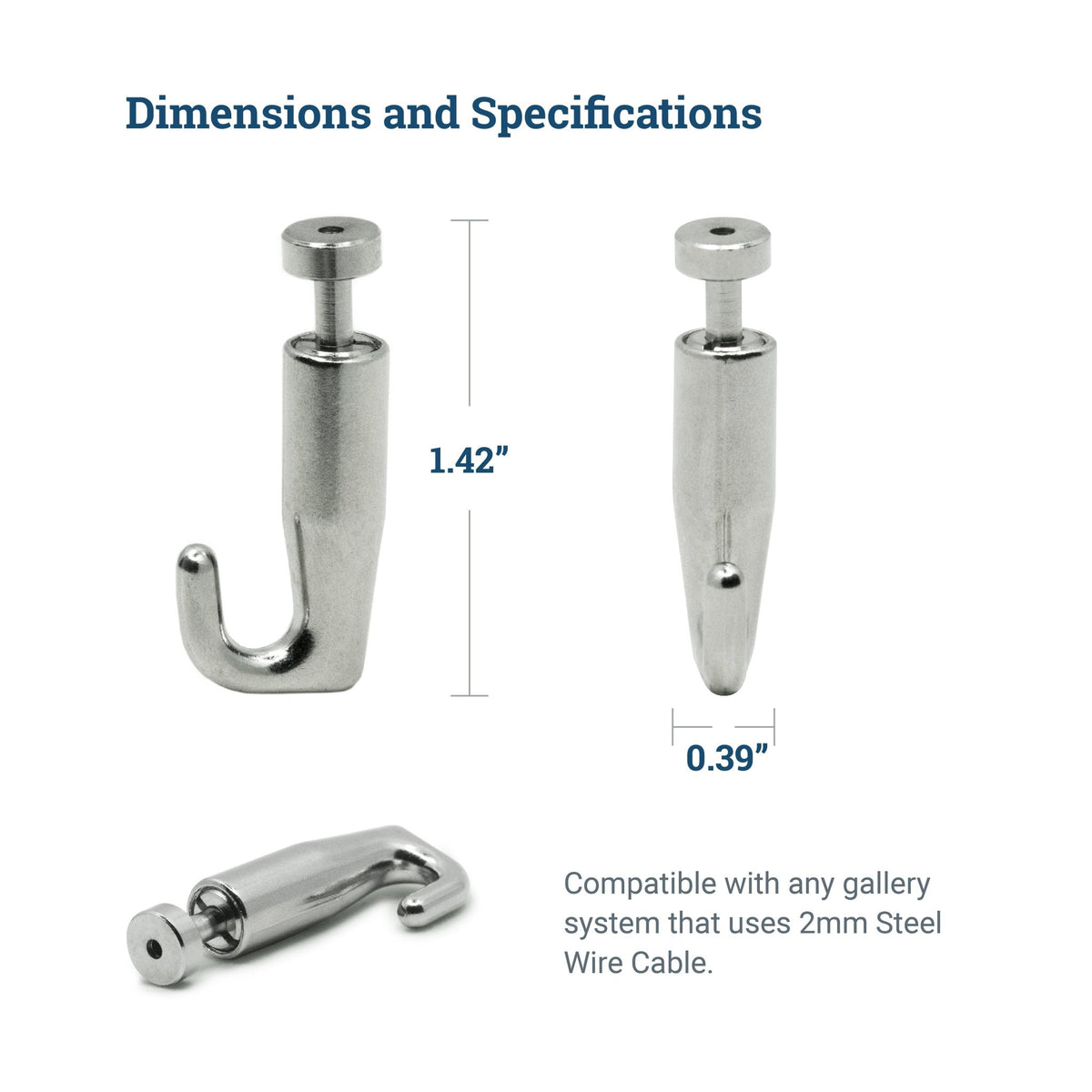 Self Grip Adjustable J Hook - GSH-A - Picture Hang Solutions