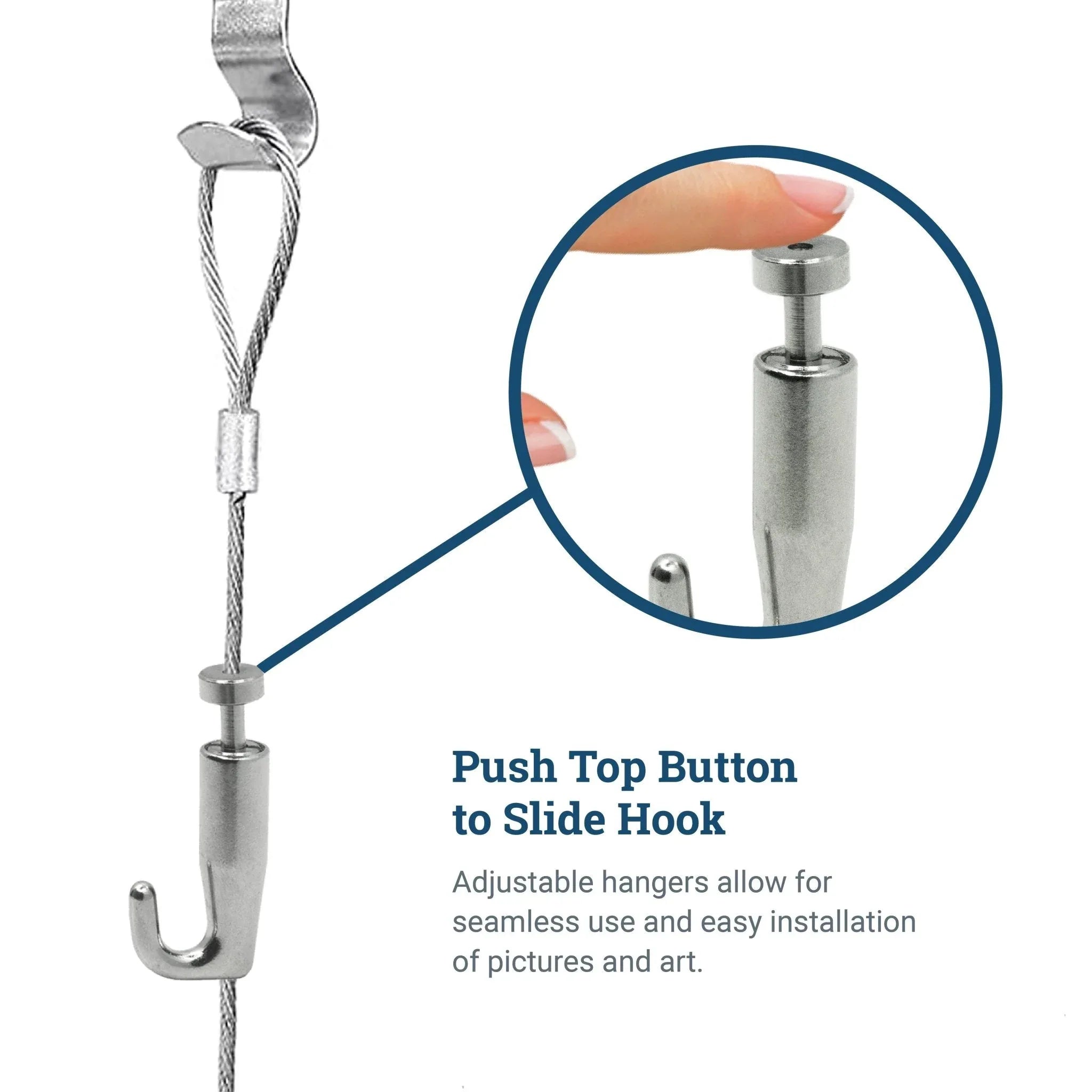 Self Grip Adjustable J Hook - 44 lb | Picture Hang Solutions