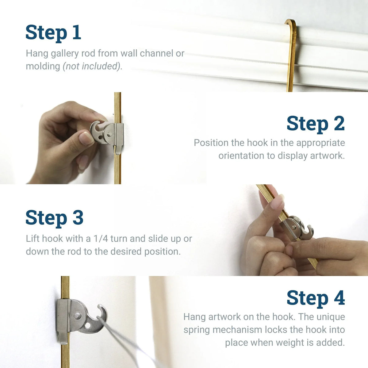 Silver Monkey Hanger - Gallery Rod Adjustable Hook - S-GSH-MKY - Picture Hang Solutions