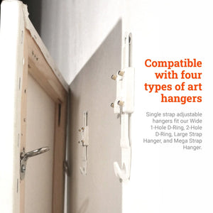 Single Strap Adjustable Hangers (Pair) - S-HWR-190 - Picture Hang Solutions