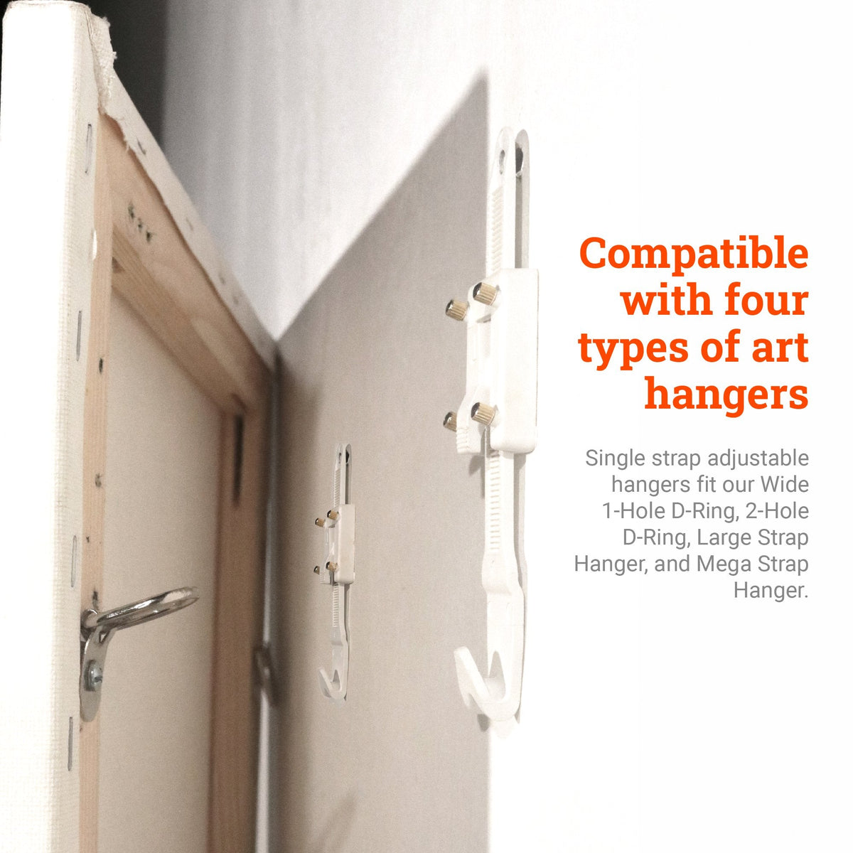 Single Strap Adjustable Hangers (Pair) - S-HWR-190 - Picture Hang Solutions