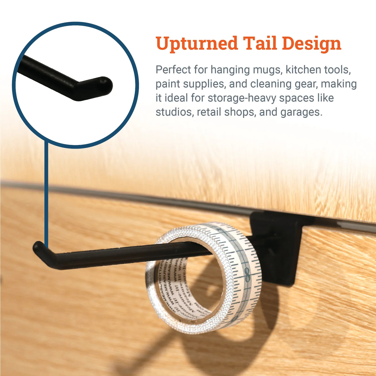 Slatwall Hooks - 8 inches - S-HWR-SLAT8 - Picture Hang Solutions