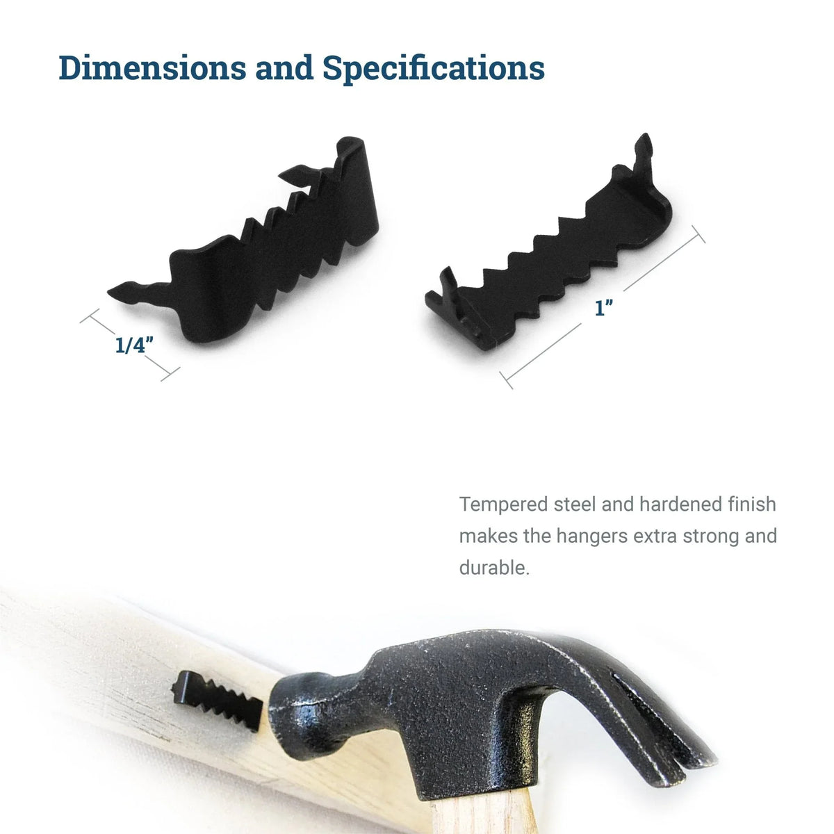 Small Sawtooth Nailess Black - S-HWR-3919X - Picture Hang Solutions