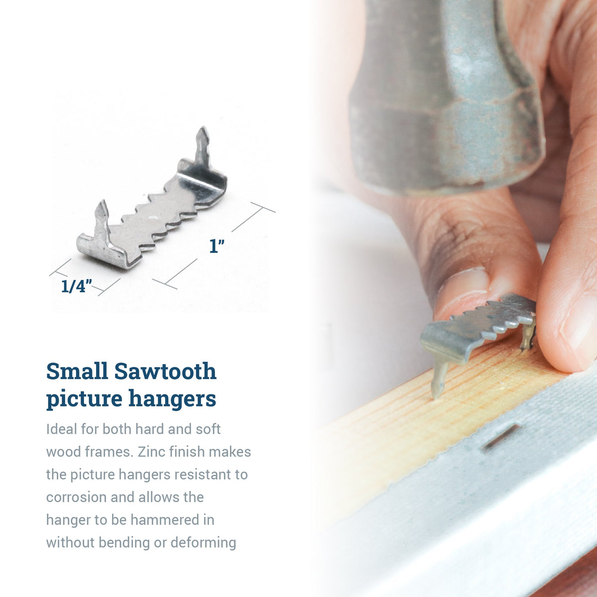 Small Sawtooth Nailess Silver - HWR-2919X - Picture Hang Solutions