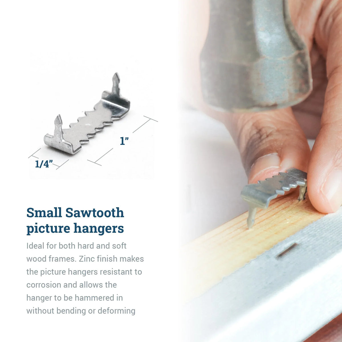 Small Sawtooth Nailess Silver - S-HWR-2919X - Picture Hang Solutions