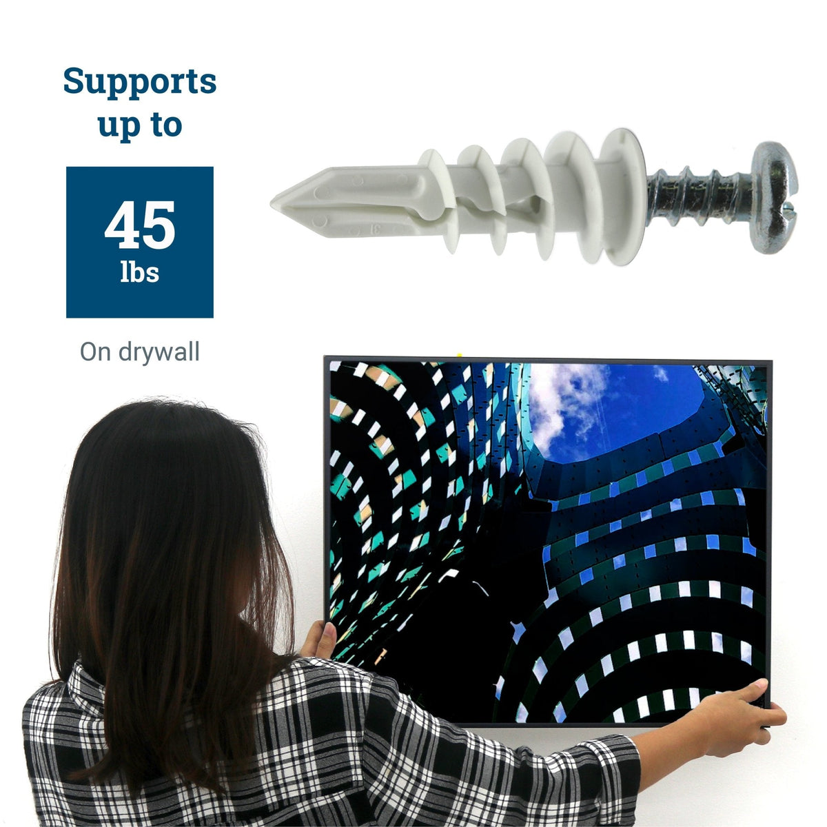 Snap Skru Drywall Anchors - Drywall Anchor Supports up to 45 lbs - S-SC-ASNAPX - Picture Hang Solutions