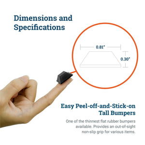 Square Tapered Tall Black Rubber Feet - S-VSQBB35 - Picture Hang Solutions