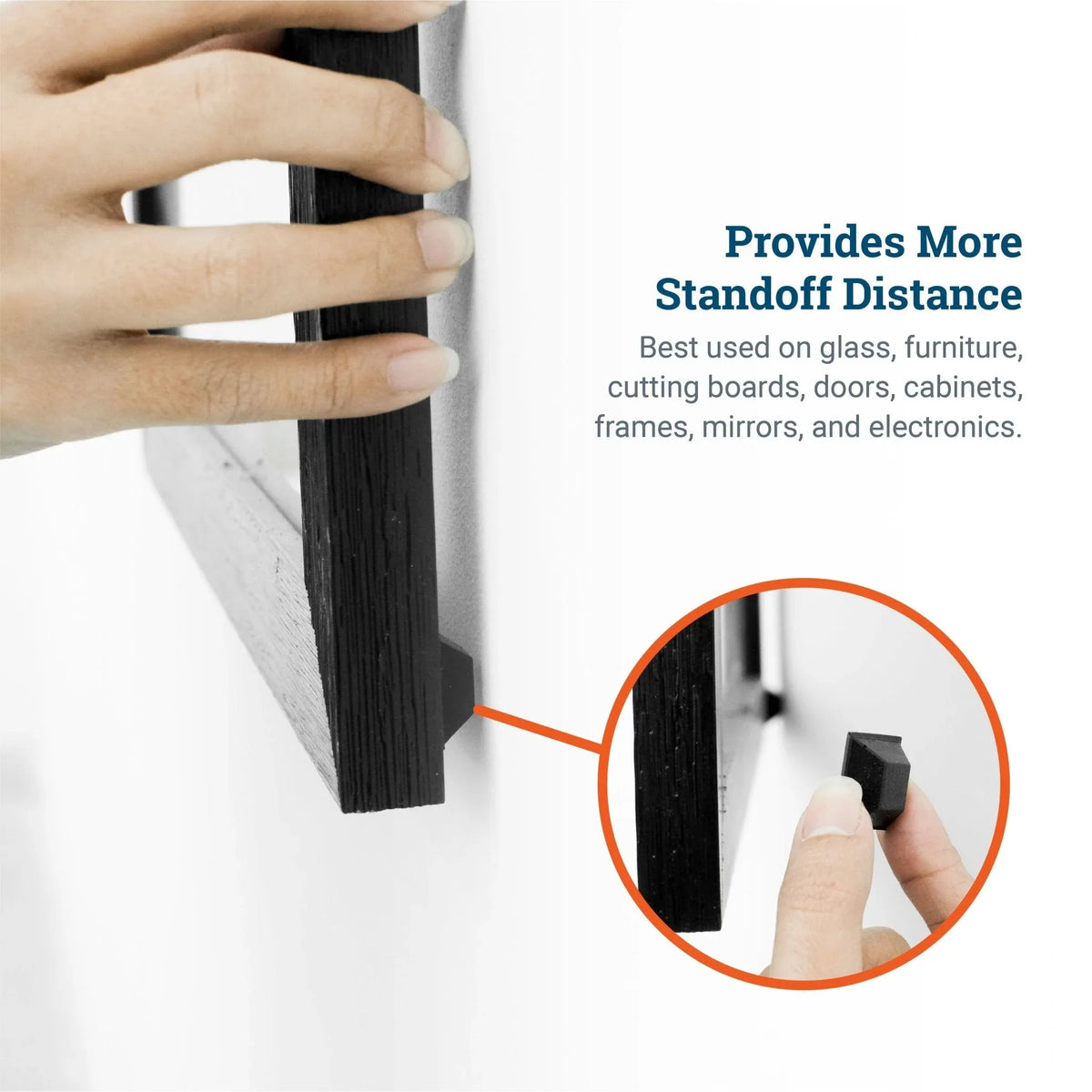 Square Tapered Tall Black Rubber Feet - S-VSQBB35 - Picture Hang Solutions