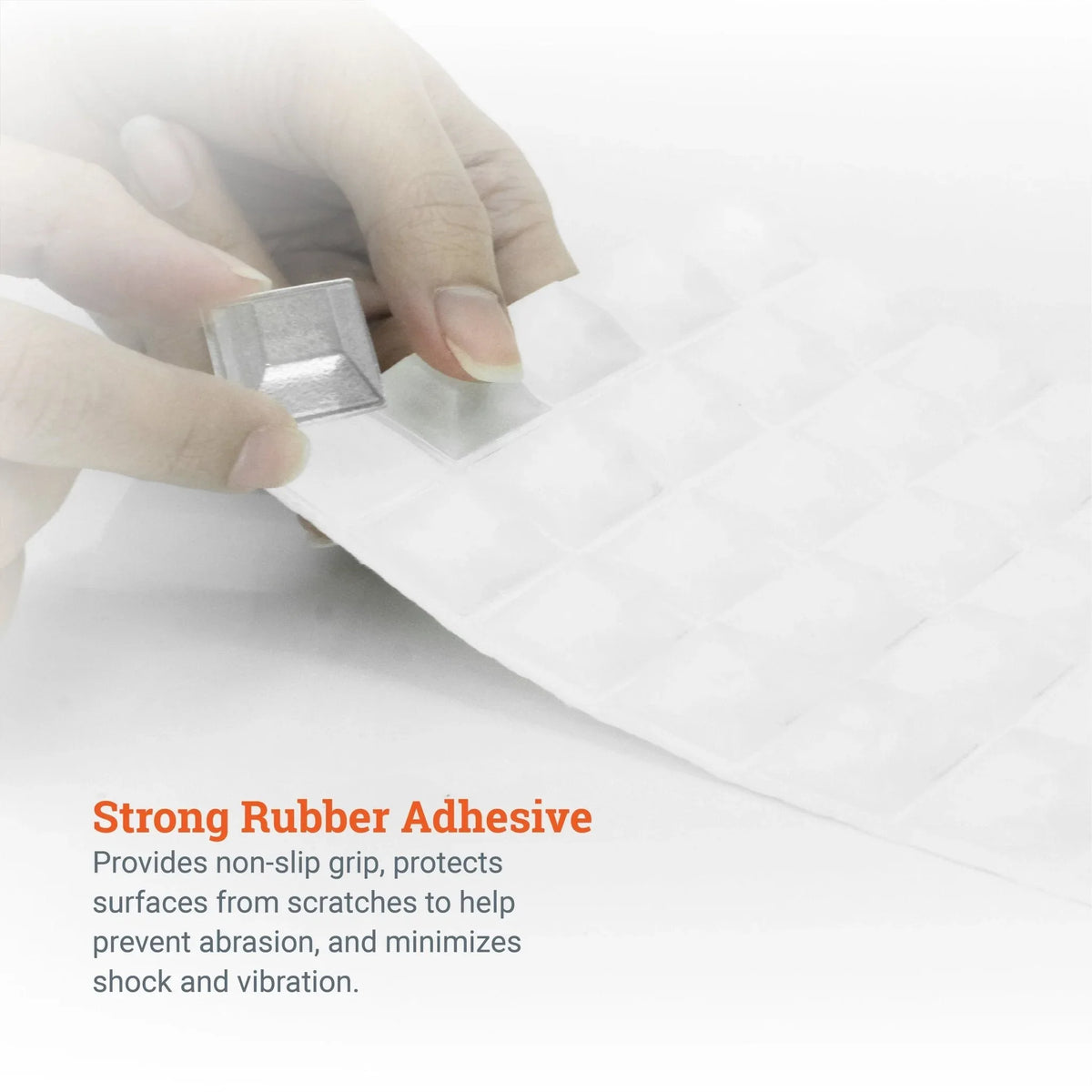 Square Tapered Tall Clear Rubber Feet - S-VSQBC35 - Picture Hang Solutions