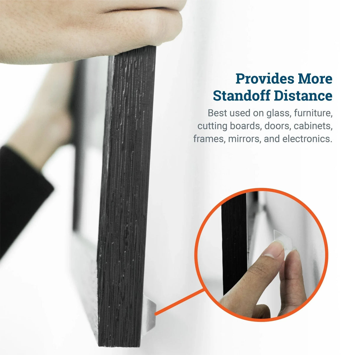 Square Tapered Tall Clear Rubber Feet - S-VSQBC35 - Picture Hang Solutions