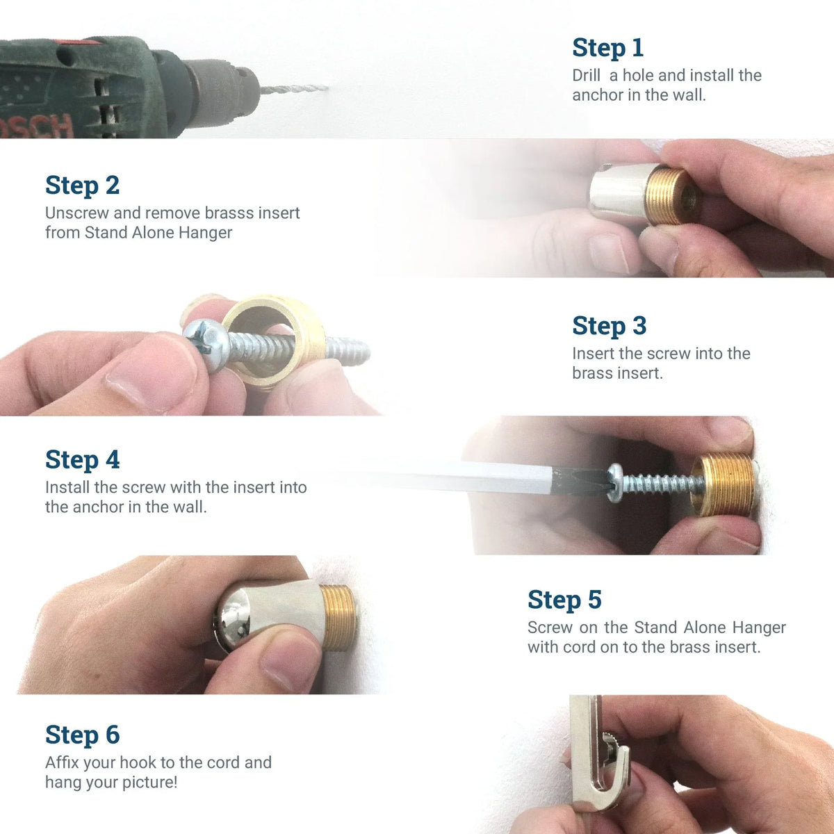 Stand Alone Gallery Nylon Cable - S-GS3-N72 - Picture Hang Solutions