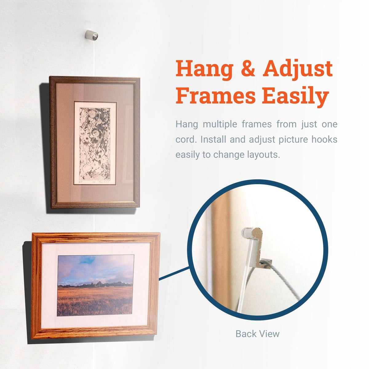 Stand Alone Gallery Nylon Cable - GS3-N72 - Picture Hang Solutions