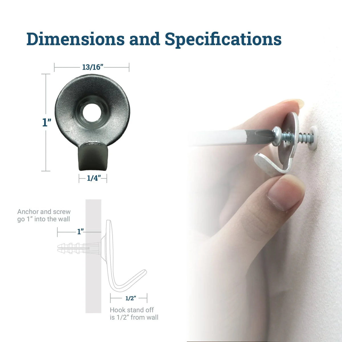 Steel 30 lb Utility Hook - S-UH-30X - Picture Hang Solutions