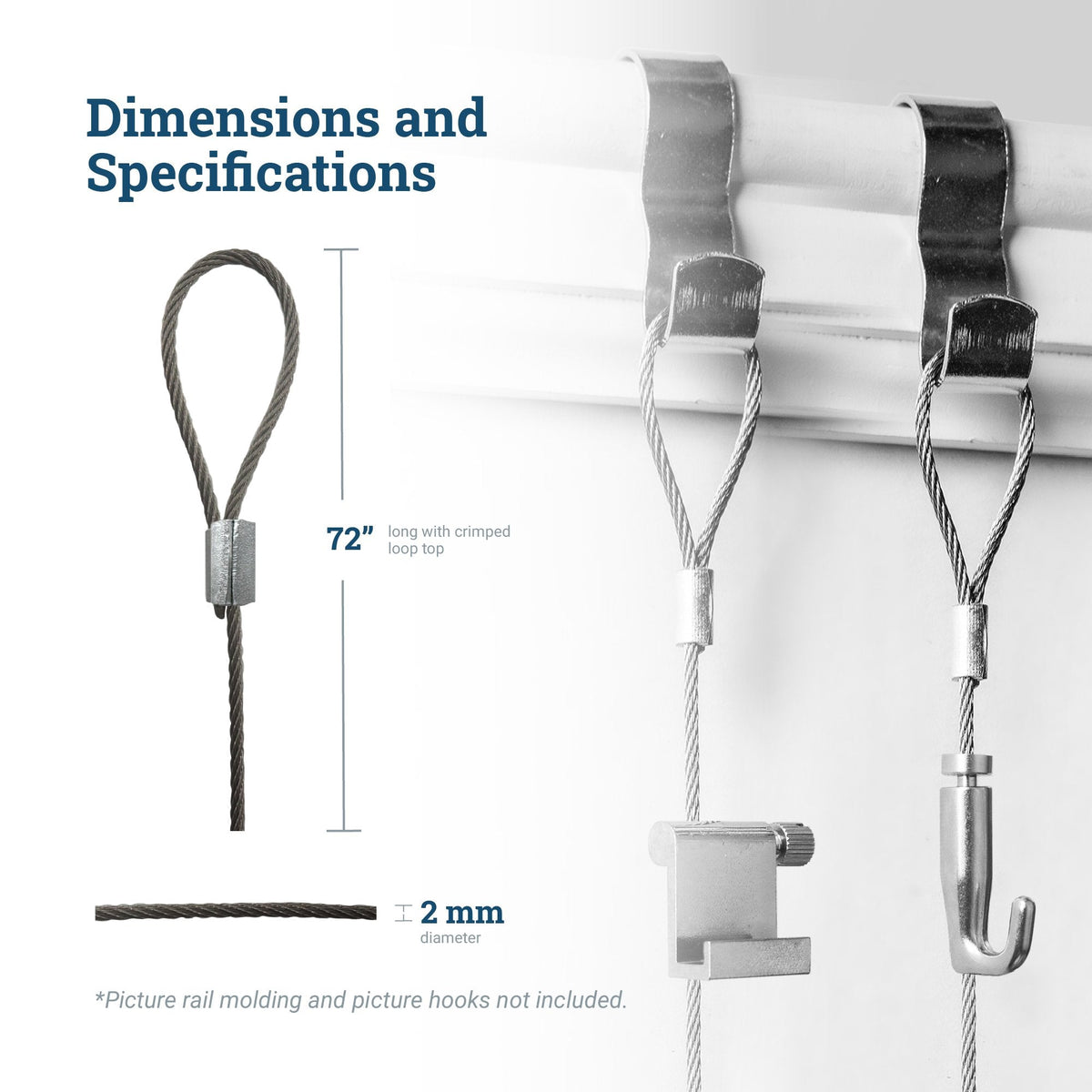 Steel Loop Cable 72 inch - S-GSC-S72 - Picture Hang Solutions