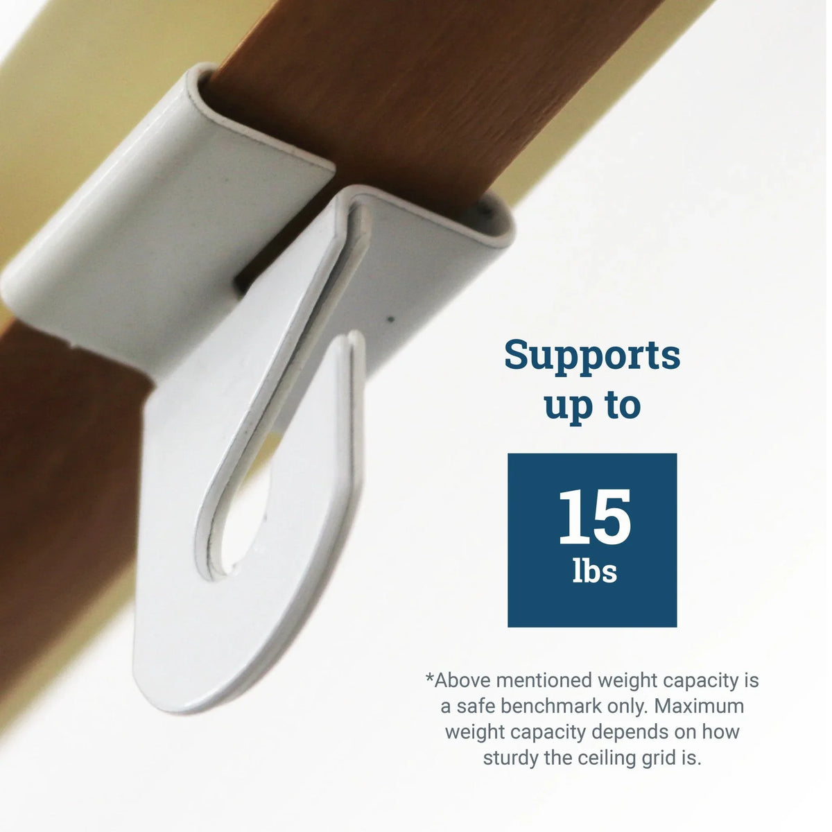 Sturdy Ceiling Grid Hooks - Holds up to 15 lbs - Drop Ceiling Hooks for Posters and Decorations - S-HWR-DCHX - Picture Hang Solutions