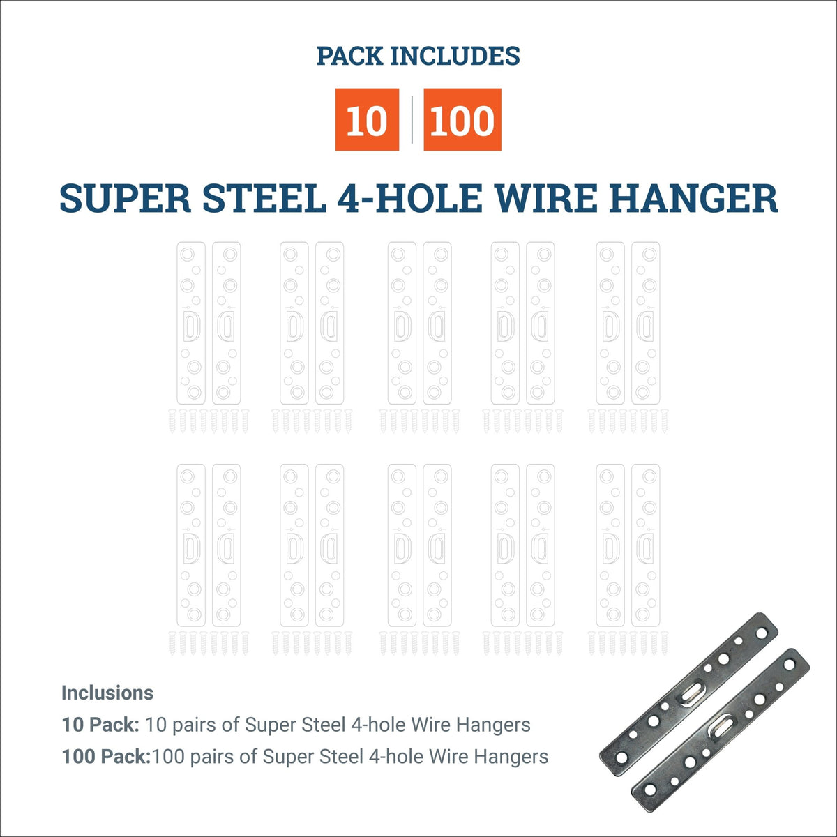 Super Steel 4-Hole Wire Hanger - HWR-110X - Picture Hang Solutions