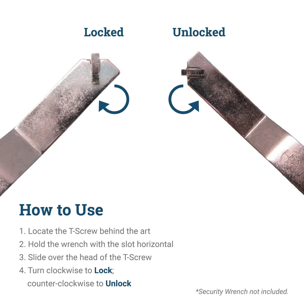 T - Head Security Screw - S-SEC-9X - Picture Hang Solutions