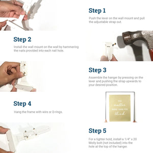 T - Strap Adjustable Hanger - S-HWR-191 - Picture Hang Solutions