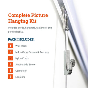 Track 100 Kit With Nylon Cords And Hardware - S-GSW-TR00-KITN - Picture Hang Solutions