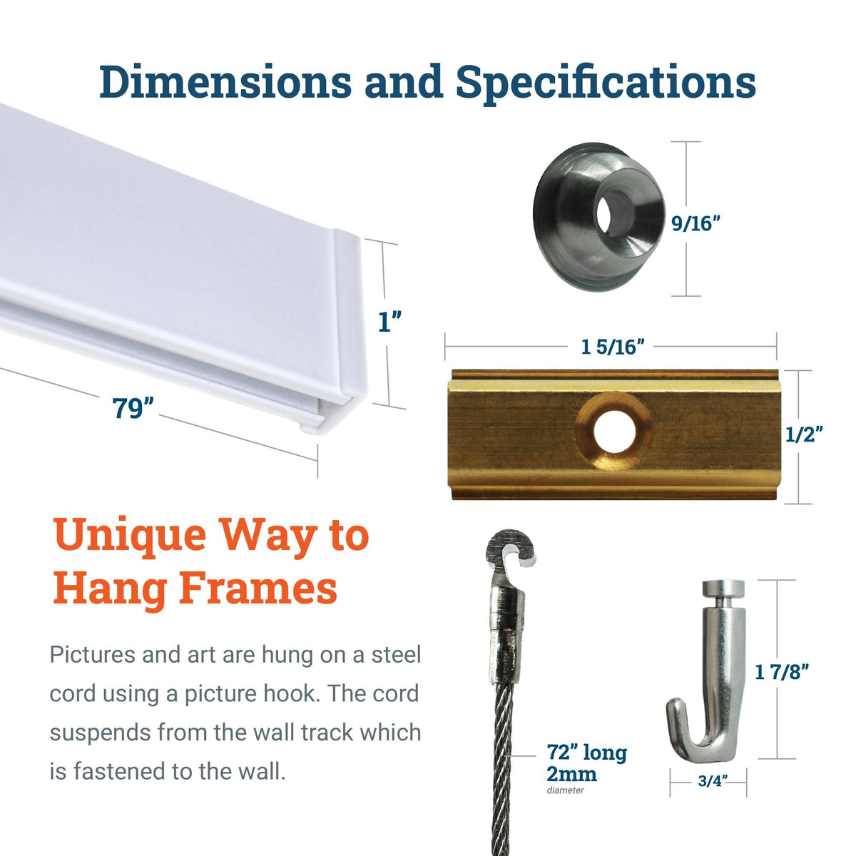 Track 100 Kit With Steel Cords And Hardware - S-GSW-TR00-KITS - Picture Hang Solutions