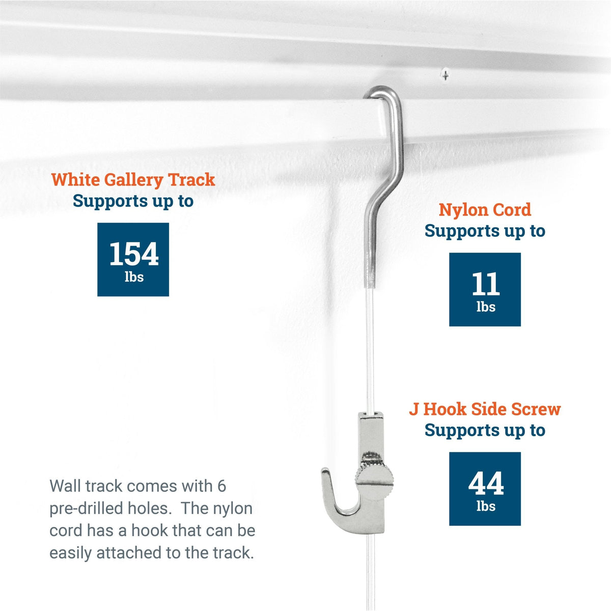 Track 101 Kit With Nylon Cords And Hardware - S-GSW-TR01-KITN - Picture Hang Solutions