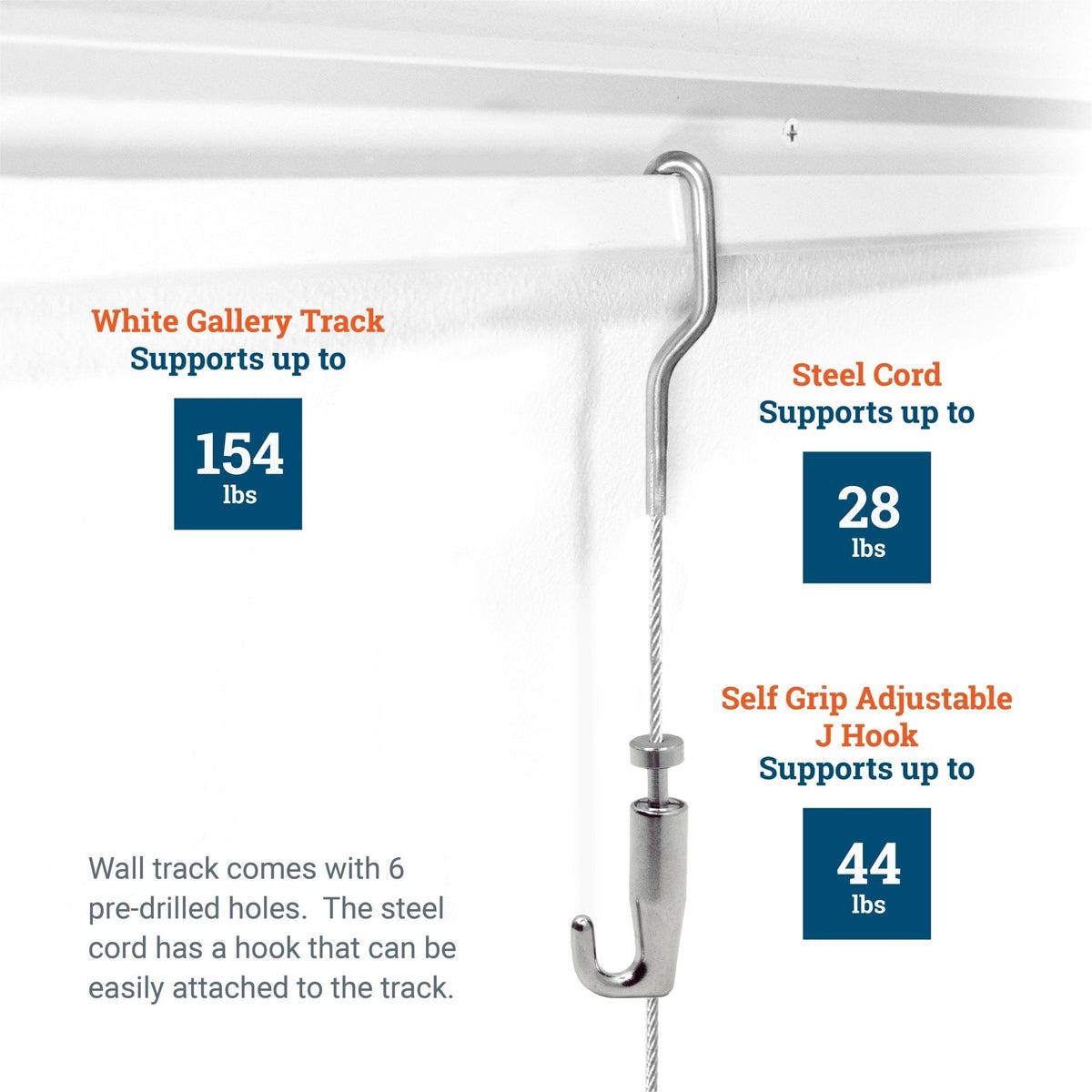 Track 101 Kit With Steel Cords And Hardware - S-GSW-TR01-KITS - Picture Hang Solutions