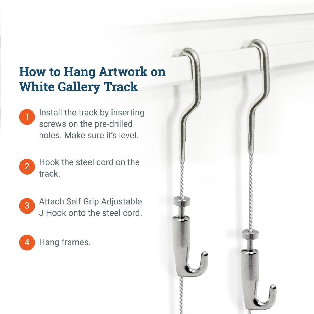 Track 101 Kit With Steel Cords And Hardware - S-GSW-TR01-KITS - Picture Hang Solutions