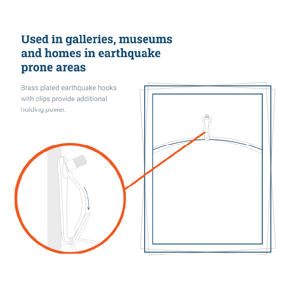 Tremor Hook 30 lb Brass - S-TH-30X - Picture Hang Solutions