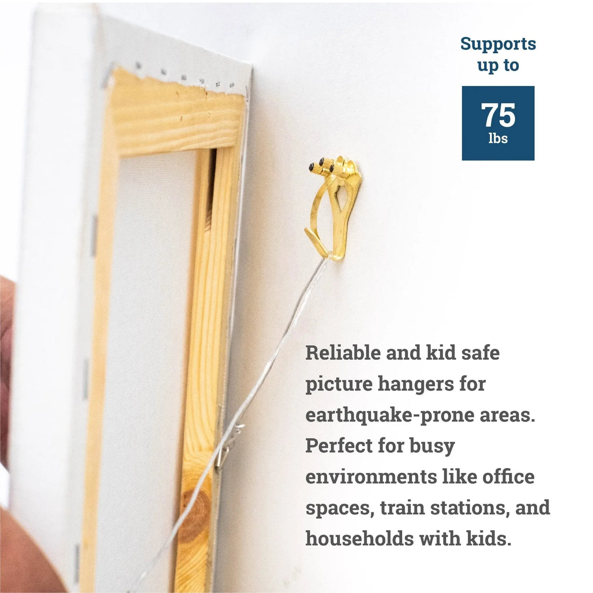 Tremor Hook 75 lb Brass - S-TH-75X - Picture Hang Solutions