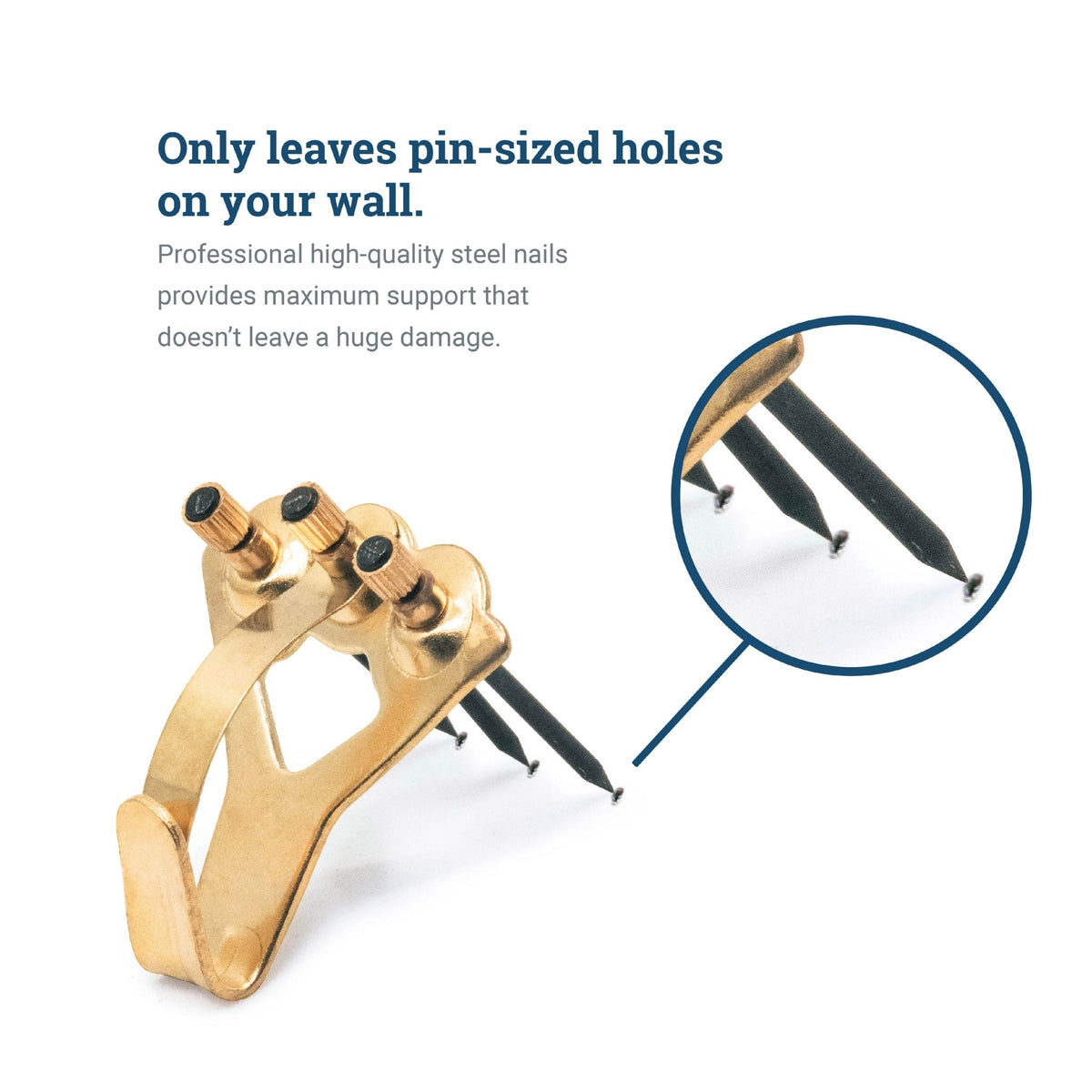 Tremor Hook 75 lb Brass - TH-75X - Picture Hang Solutions