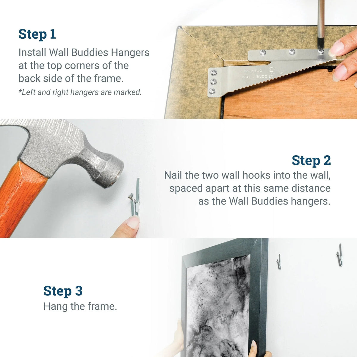 Wall Buddies Wood Large - 1 Pair - S-HWR-W-3300 - Picture Hang Solutions