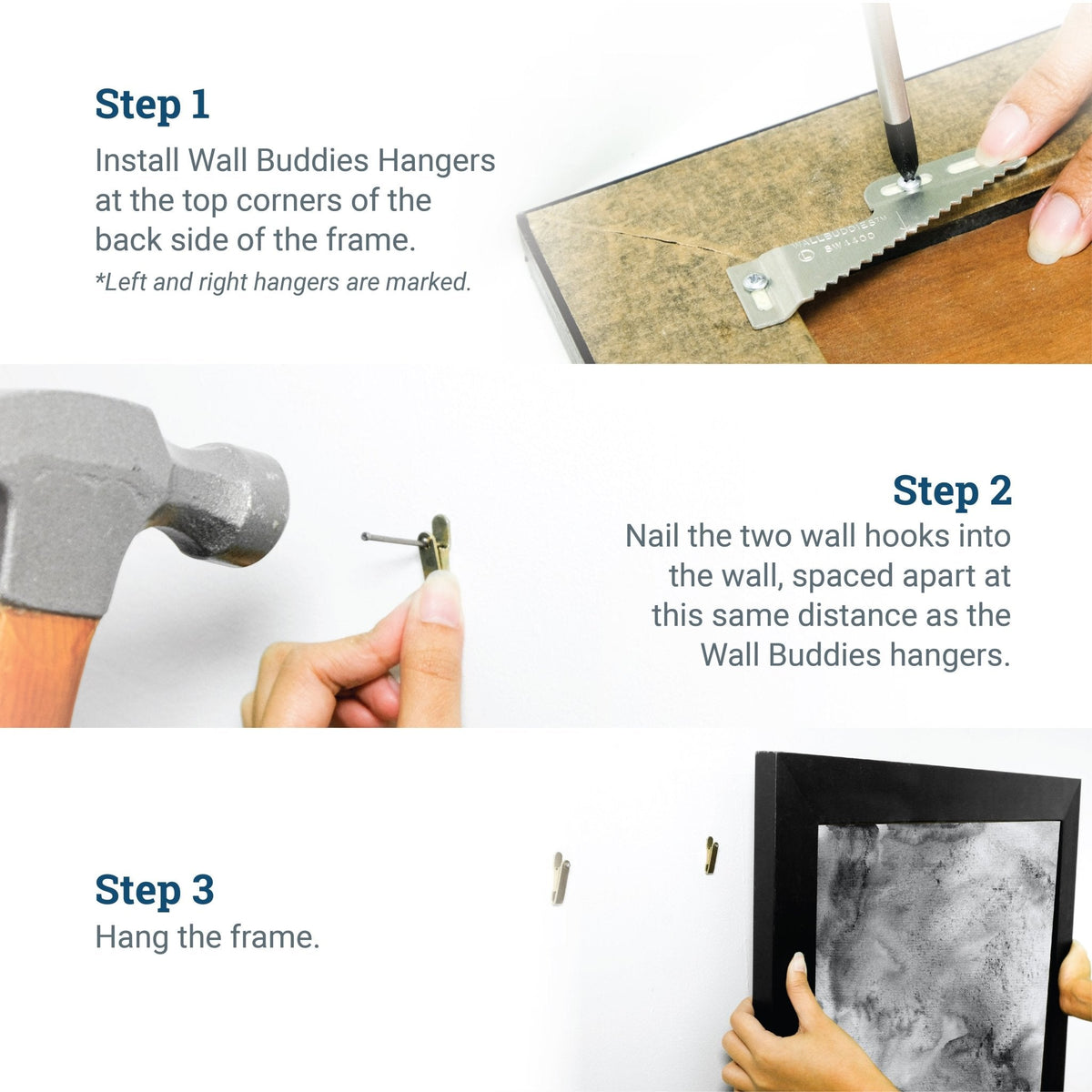 Wall Buddies Wood Small - 1 Pair - S-HWR-SW-4400 - Picture Hang Solutions