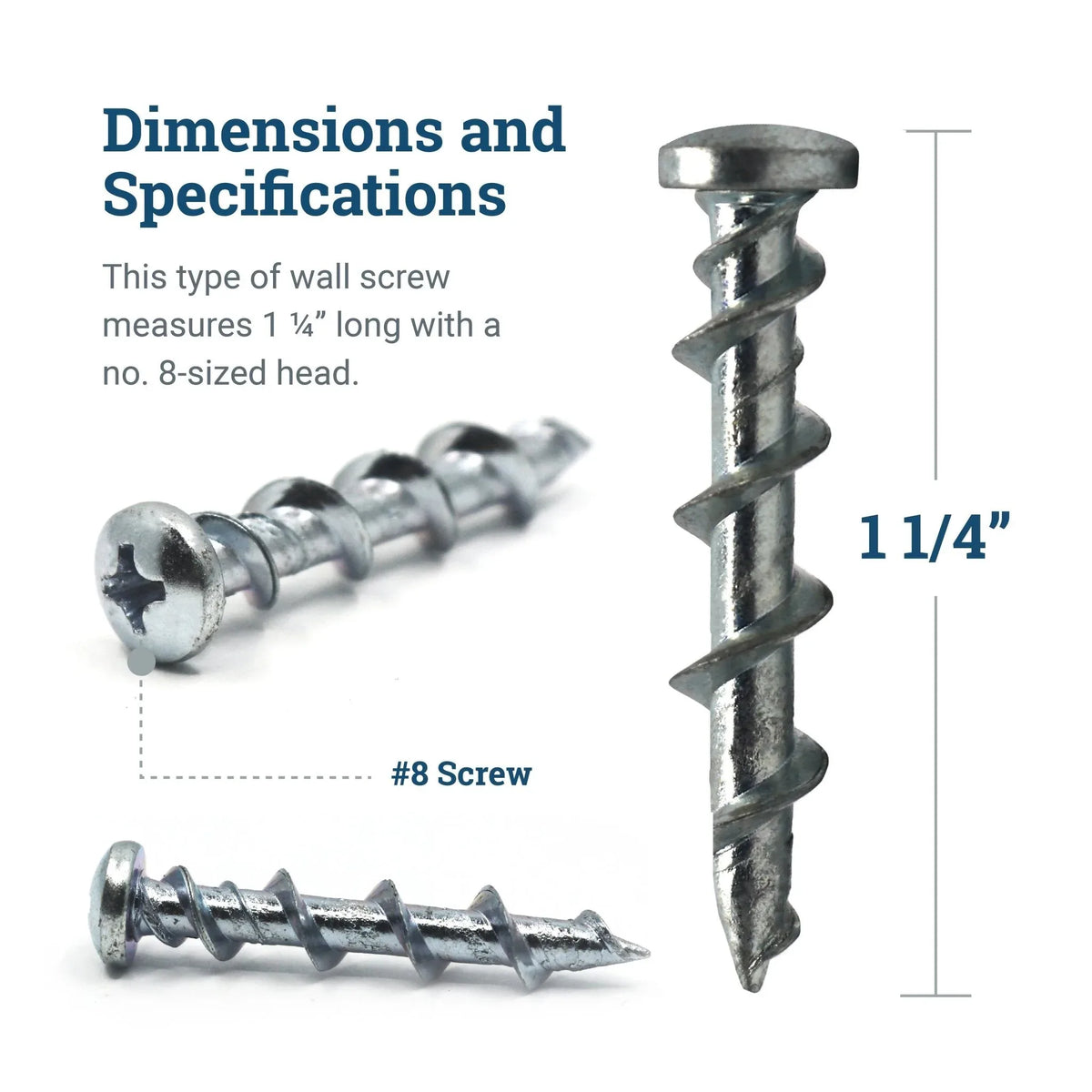 Wall Dog Screws - Best Wall Screws for Drywall, Plaster, and Masonry Wall - S-SC-WDSX - Picture Hang Solutions