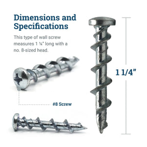 Wall Dog Screws - Best Wall Screws for Drywall, Plaster, and Masonry Wall - S-SC-WDSX - Picture Hang Solutions