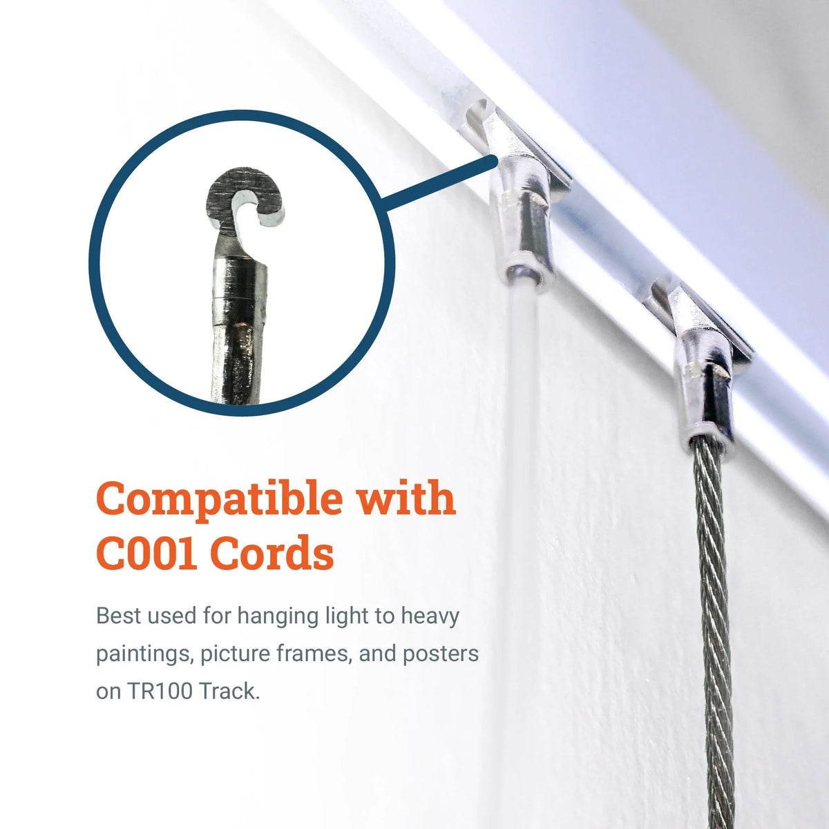 White Gallery Track TR100 79 Inches - S-GSW-TR100 - Picture Hang Solutions