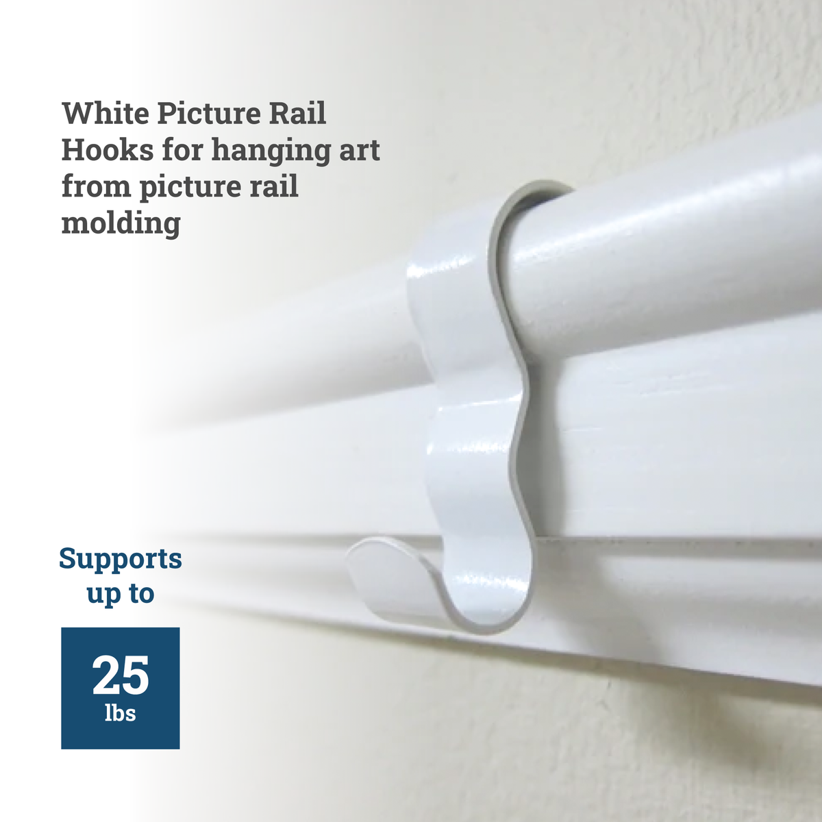 White Picture Rail Hook