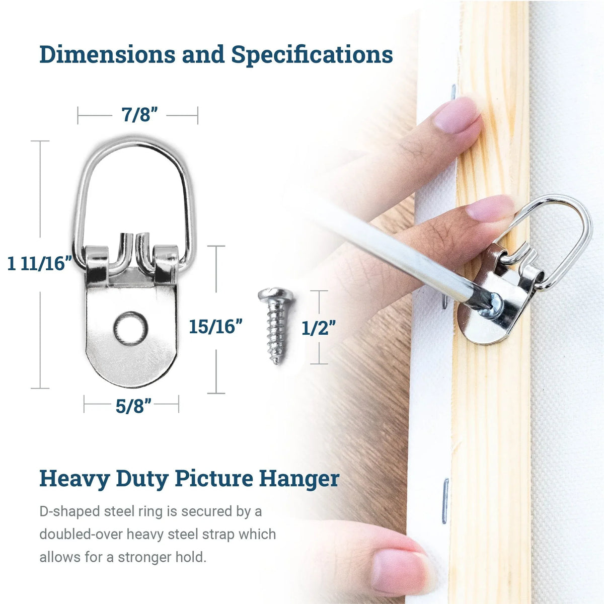 Wide 1 - Hole D - Ring - S-HWR-707X - Picture Hang Solutions