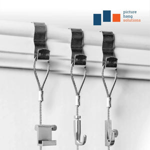 Wide Picture Rail Hook Zinc/Silver - S-HWR-2220X - Picture Hang Solutions
